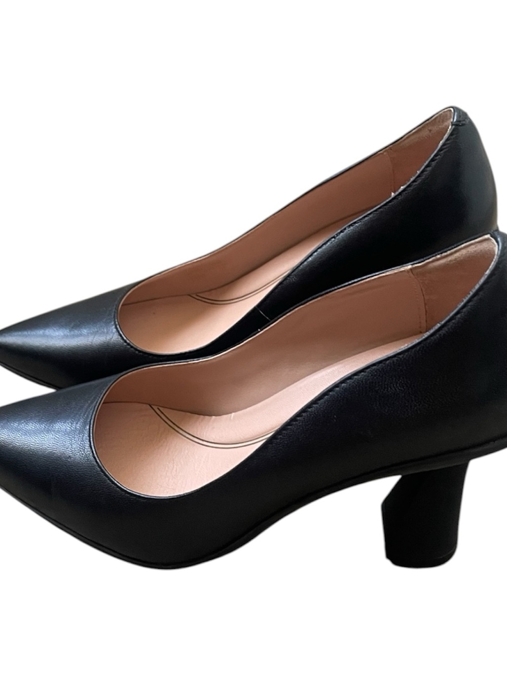 Cole Haan Black Pointed-Toe Leather Pumps - Picture 4 of 5